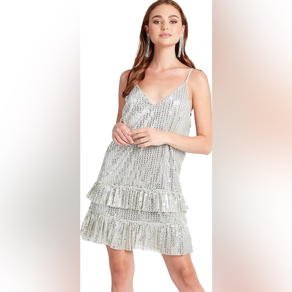 Lost + Wander Shimmering Silver Dress - Size Medium